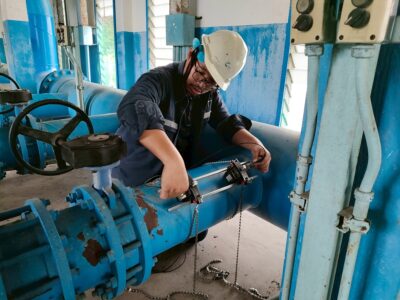 การตรวจวัดอัตราการไหลของปั๊มสูบจ่ายน้ำดิบ