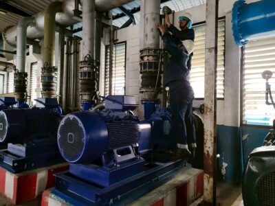 การตรวจวัดอัตราการไหลของปั๊มสูบจ่ายน้ำประปา