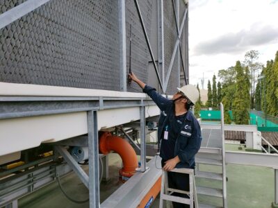 การตรวจวัดอุณหภูมิและความชื้นสัมพัทธ์ของหอผึ่งน้ำ