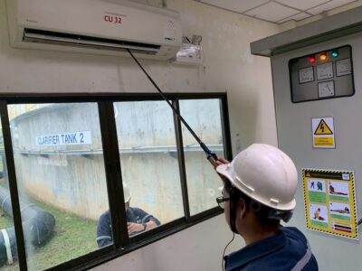 การตรวจวัดอุณหภูมิและความชื้นสัมพัทธ์ของเครื่องปรับอากาศแบบแยกส่วน