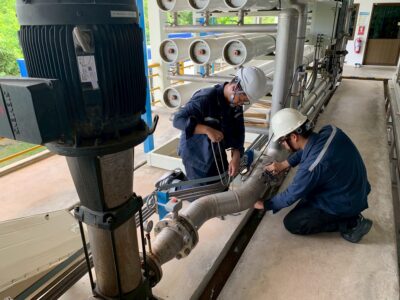 การตรวจวัดอัตราการไหลของปั๊มสูบจ่ายน้ำ (ระบบ RO High Pressure Pump)