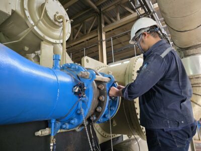 การตรวจวัดอัตราการไหลของเครื่องทำน้ำเย็น (Condenser Water)